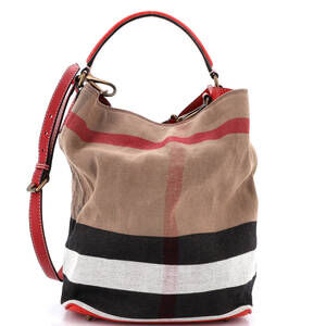 Burberry Medium Ashby Bag House Check Canvas